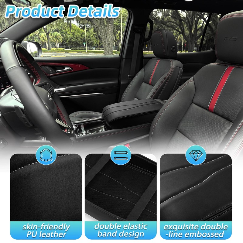 Sinminou Center Console Armrest Cover Compatible with2024-2025 Chevy Traverse/2024-2025 GMC
