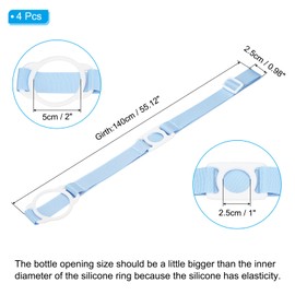 PATIKIL Water Bottle Lanyard, 4 Pcs Adjustable Holder Shoulder Strap with White Ring Buckle Carrier Clips for Hiking Walking Outdoor, Blue (2.5CM, 5.0CM)