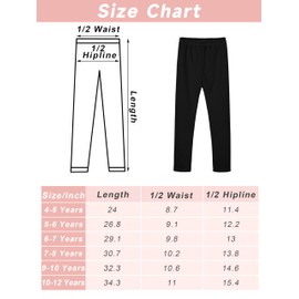 Cooraby Girls Cotton Fleece Lined Leggings Thick Thermal Pants Kids Basic Full Length Tights Winter Warm Clothes Black