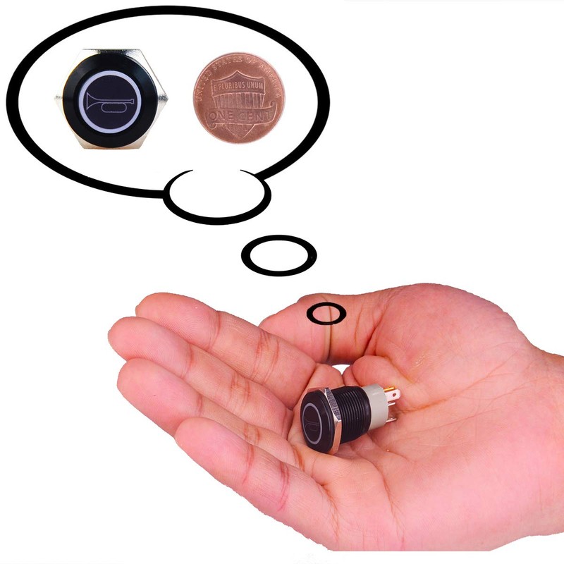 Ulincos U16F11 Momentary Switch Klaxon Horn Push Button Switch Black