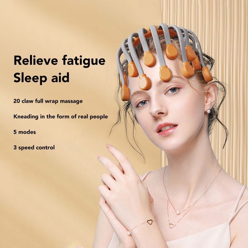 Electronic Claw Head Massager Intelligent Musical Sound Red Ray Decompression