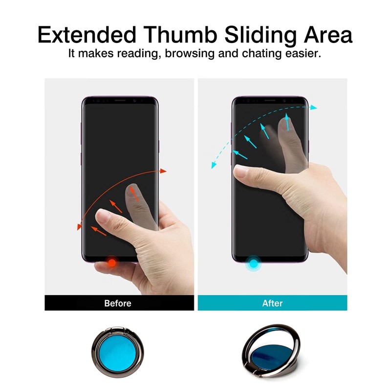 [2 Pack] Round Mirror Design Cell Phone Ring Holder Stand,
