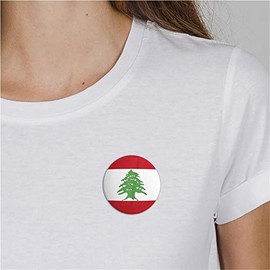 Hellweg Druckerei Button Badge Lebanon Flag Middle East Middle East Middle East Asia Badge Gift Idea Badge Pin, Metal