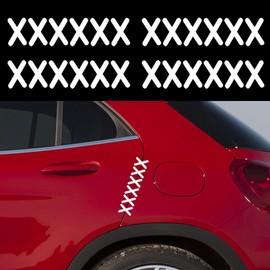 Ouliget X Patch Shape Car Decal Sticker,Fun Bandage Decal Cover Scratches,Scratch Repair Decoration Car Accessories for Bumper Trunk Window Side,4Pieces (White)