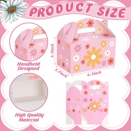 Dunzoom 24 Pcs Daisy Flower Treat Boxes Colorful Floral Gift Boxes Summer Daisy Party Favor Boxes Hippie Boho Goodie Boxes for Girls Candy Wrapping Baby Shower Birthday Wedding Spring Decorations