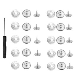 Jeans Buttons, 10 Piece Jeans Buttons Replacement, 17mm Adjustable Jeans Buttons, Removable Metal Button with Screwdriver, Removable Pants Buttons, for Jeans, Clothing, Pants, Bags