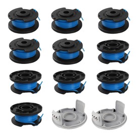 Viilich Pack of 10 Thread Spools for Ryobi, Replacement Spool Trimmer for Ryobi One + RAC124 AC14RL3A OLT1823 OLT1832 18V 24V 40V Grass Trimmer Thread Cutter, 10Trimmer Spools 2 Cap (3.4 m, Diameter