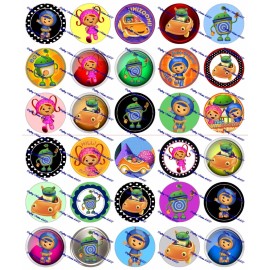 Crafting Mania LLC 30 Precut 1" Team Umizoomi Bottle Cap Image Set 1