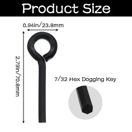 Seamaka 8PCS 7/32” Standard Hex Dogging Key with Full Loop（Black）,Metal Wrench Door Key for Push Bar Panic Exit Devices