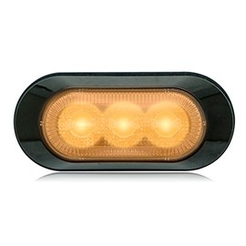 Maxxima M20383YCL Amber 3-LED Ultra-Thin Profile Warning Light with Surface Mount and Clear Lens