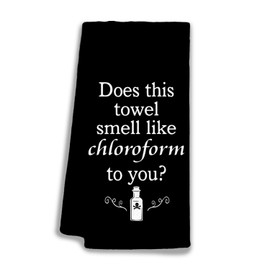Funny Black Kitchen Towels, Does This Towel Smell Like Chloroform to You Funny Towels, Funny Bathroom Hand Towels, Funny Dish Towels with Saying, Funny Kitchen Bathroom Decor, 16x24inch