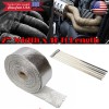 SDeelCase 2" 15ft Exhaust Header Downpipe Pipe Chrome Heat Wrap