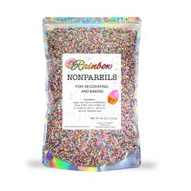 Nonpareils Rainbow Round Sprinkles 2.5 Lbs, Confectionary Good for Decorating, Bake goods, Cookies, Ice Cream, Candy, Cakes and Desserts