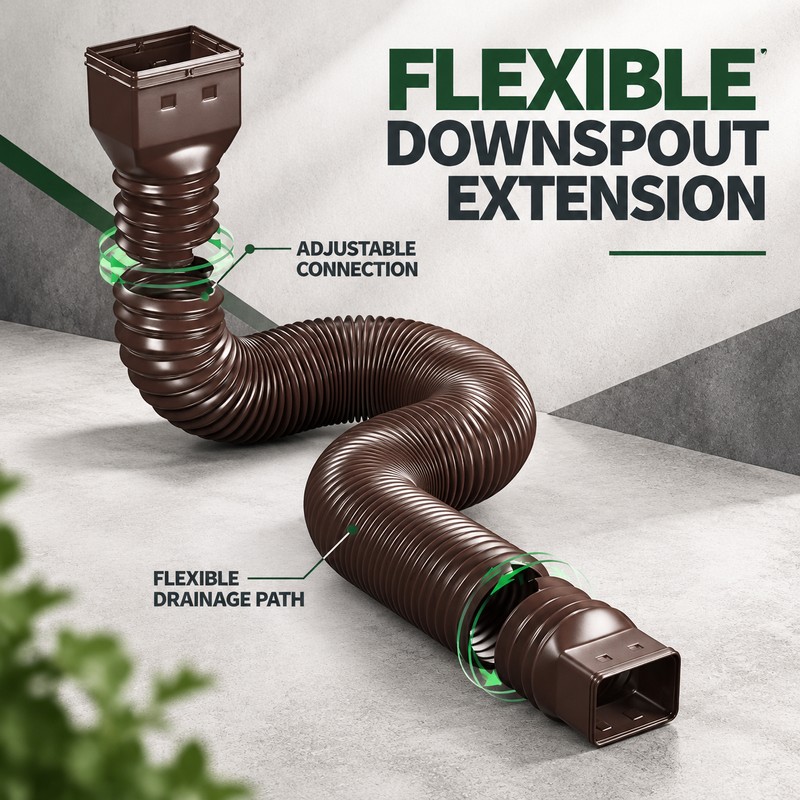 2-Pack Adjustable Downspout Extensions to Help Prevent Water Pooling Around