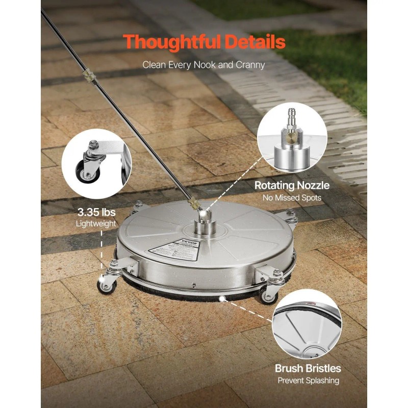 18 In Stainless Steel Surface Cleaner 4000 Max Psi Quick