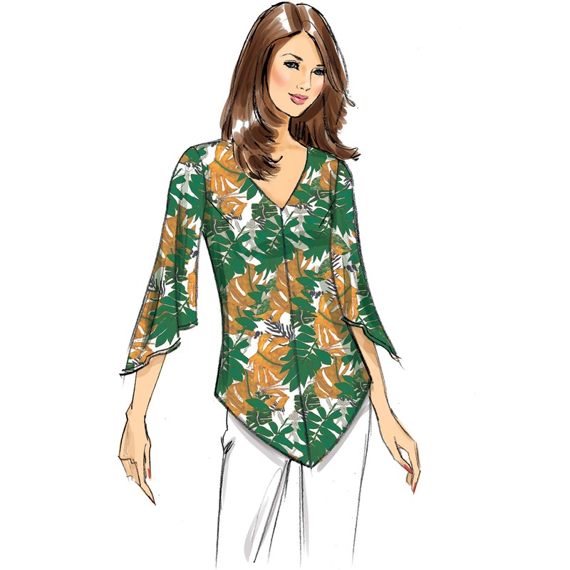 Butterick Easy to Sew Damen Schnittmuster B6663E5 Halb taillierte Bluse
