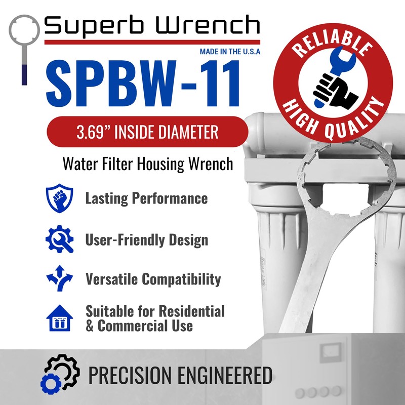Superb Wrench SPBW-11 Water Filter Wrench, 3.69 In, Compatible with