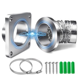 Magnetic Dryer Vent Coupling Connector Kit 4 Inch Airtight Seal With Quick Connect/Disconnect Includes Duct And 2 Clamps-Easy to Clean And Reusable (Natural Titanium)