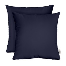 RSH DECOR: Sunbrella Square Throw Pillows Set of 2 | 17" x 17" | Water and Fade-Resistant Performance Fabric | Outdoor Pillow Covers with Down-Alternative Inserts | Canvas Navy Blue