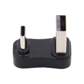 NFHK USB3.0 Type A Male to USB 3.1 Type C Male Data 10Gbps Down Opposite U Shape Back Angled Charging Adapter 90 Degree for Laptop Phone
