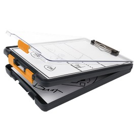 Dexas - 5717-804 Dexas Clearview Clipcase Dry Erase clipboard, 13.75 x 9.5 Inch, Orange & Duo Clipcase Dual Sided Storage Case and Organizer, Orange