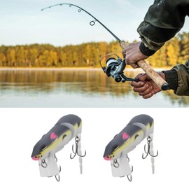 eMagTech 2pcs Rat Mouse Swimbait 15g 15.5cm Topwater Jointed Crankbait for Predator Fish Pike Fishing