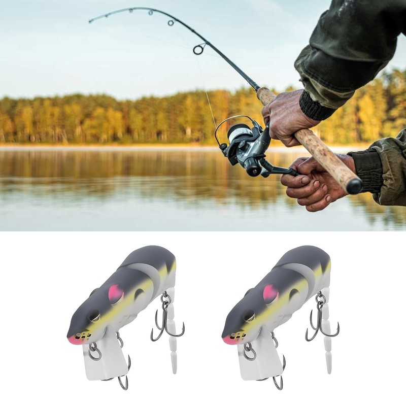 eMagTech 2pcs Rat Mouse Swimbait 15g 15.5cm Topwater Jointed Crankbait