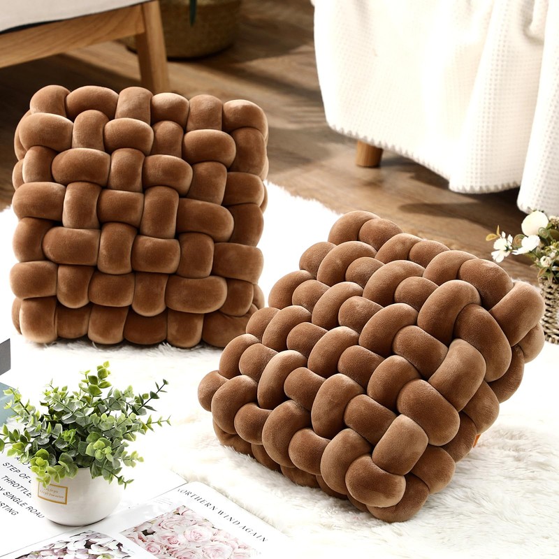 Wenqik 2 Pcs Knot Pillow Soft Throw Pillow Home Decoration