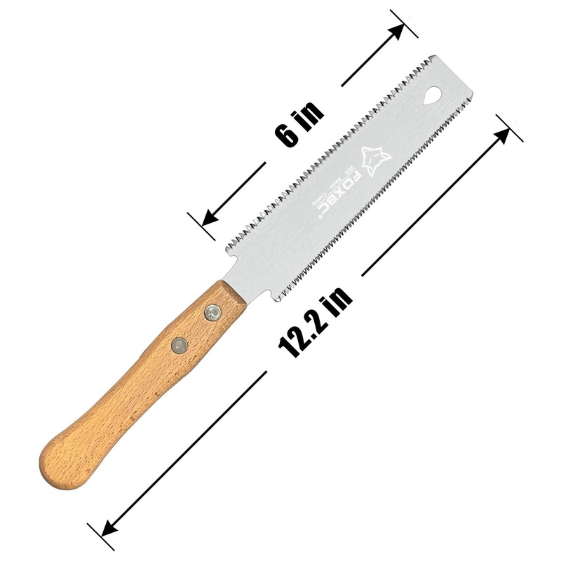 FOXBC Japanese Hand Saw Flush Cut Small Pull Saw Double-Edged