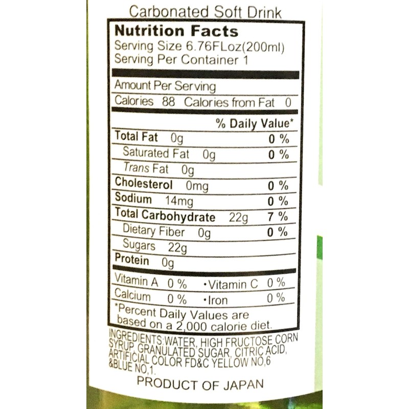 Green Apple Flavor Ramune Carbonated Soft Drink 6.76 Fl Oz(6