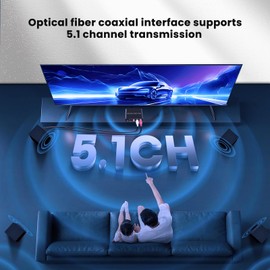 HDMI ARC Adapter, HDMI ARC Audio Converter for Digital Signals to Optical, Coaxial, 3.5 mm and RCA Convert, DAC Converter for HDTV, Soundbar, Speaker and Amplifier