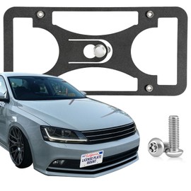 Heavy Duty Front License Plate Frame Compatible with Volkswagen Jetta/GLI 2019-2023, No Drill Tow Hook Mount, Anti-Theft License Plate Holders Bracket, Rust-Proof, Rattle Proof Car Accessories