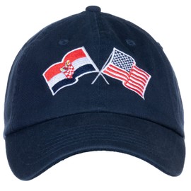 Ann Arbor T-shirt Co. Sombrero de béisbol de perfil bajo con bandera de American Friendship Nations para hombres y mujeres, Azul marino, Talla única