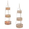 Hanging Fruit Basket Rattan 3 Tiers Multifunctional Foldable Elegant Style