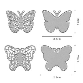 4 pcs Metal 3D Butterfly Cutting Dies, 3D Butterflies Animal Die Cuts Embossing Stencils Template Molds for Card Making Paper Craft Scrapbooking and DIY Craft Album Paper Card Decor