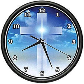 Cross Wall Clock Jesus Christian Religious Spiritual Gift