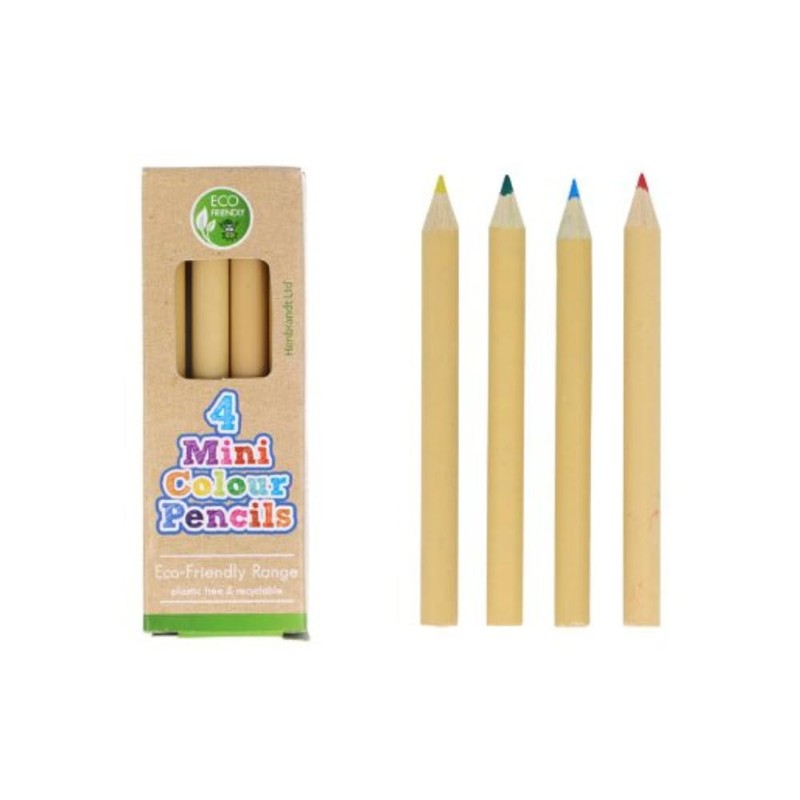 Recycled Mini Colouring Pencils (4pcs) - Assorted Colours