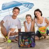 Dncvb Netztasche Sandspielzeug Schwarz Sandspielzeug Tasche TragbareMesh Strandtasche Wiederverwendbare Strandspielzeug