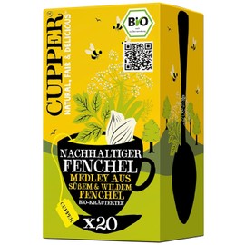 Cupper Bio-Kräutertee Nachhaltiger Fenchel, 20 ungebleichte Teebeutel, umweltfreundlich, fair gehandelt