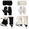 Regilt 2 Sets Figure Skating Leg Warmers Gloves Headband Set
