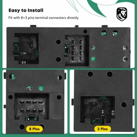YHTAUTO Master - Interruptor de ventana eléctrica del lado del conductor de repuesto para Lincoln Town Car 2003-2008, 8+3 pines, un interruptor de control automático de ventana arriba y abajo