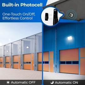 CINOTON 120W 100W 60W Switchable LED Wall Pack Light with Dusk to Dawn Sensor, 3CCT 5000K/4000K/3000K, [100-277V] IP65 Outdoor LED Security Flood Lighting for Parking Lot Warehouses-UL Listed 4 Pack