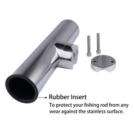 Fishing Rod Holders for Boat, 2 Pack Stainless Steel Rail Mount Rod Holders Clamp on 1" to 1-1/4" Rail for Fishing Boats, Kayaks, Canoes, and Other watercraft.