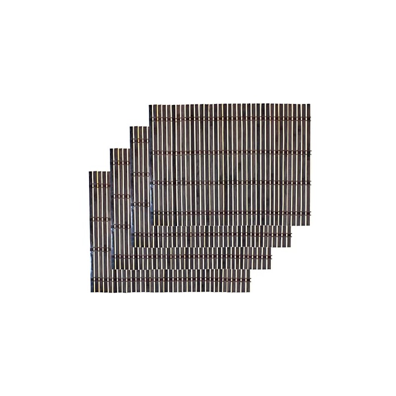 Set of 4 Bamboo Placemats, 30 x 40 cm, Brown/Beige