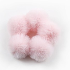 Hrlace Pack of 20 Faux Fur Pompoms Fur Pompoms Faux Fur Pom Ball Artificial Plush Balls DIY Fur Pom Poms for DIY Craft Pendant Decorative Bag Pendant Key Ring Light Pink 4 cm