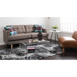 Unique Loom Sofia Collection Area Rug - Grand (9' x 12' Rectangle, Black/ Ivory)