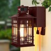 Porch Light with GFCI Outlets, Brown Motion Sensor Dusk to