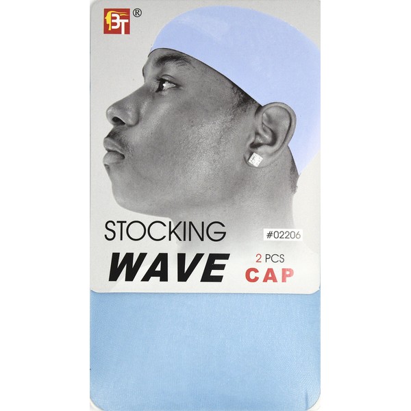 Beauty Town Stocking Wave Caps Light Blue