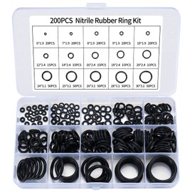 200 Pcs O-Rings Gasket kit, Rubber Nitrile Washers O Rings Assorted, Kitchen Tap Washers Seals Spacers for Mixer Taps, Plumbing, Rubber Spacer Gasket Washers Seal O-Ring Kit - 15 Sizes