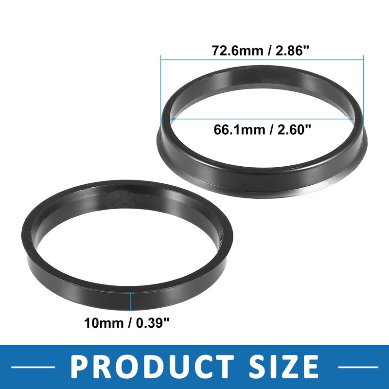 A ABSOPRO 72.6 to 66.1 mm Wheel Hub Centric Rings